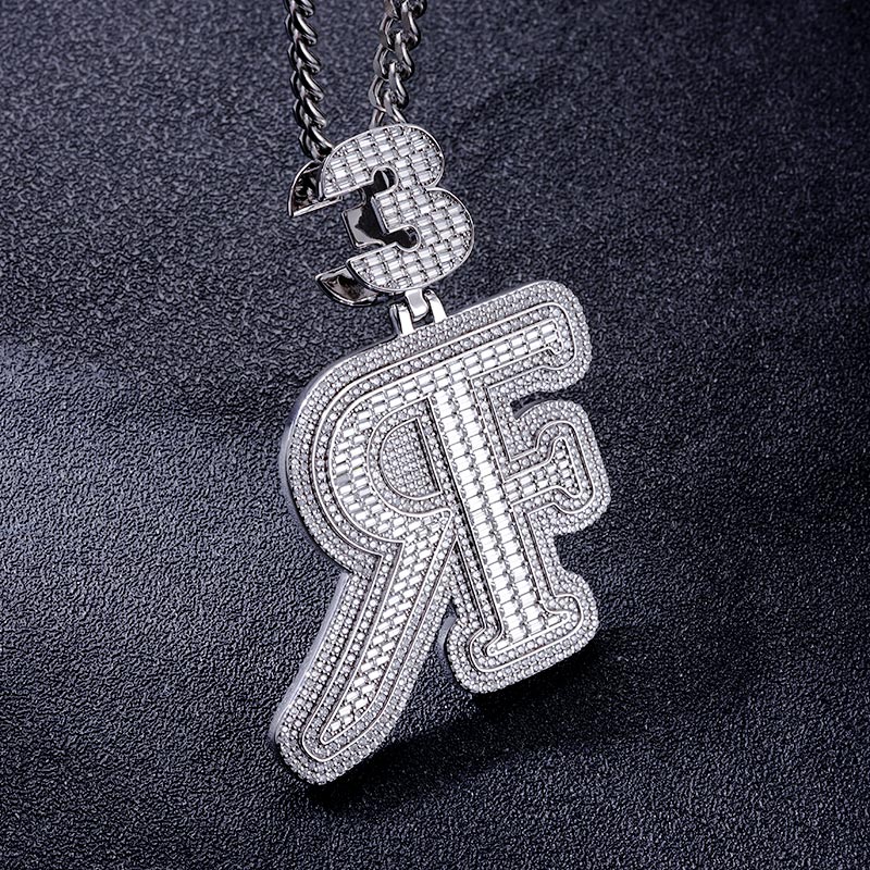 Custom S925 & VVS1 Baguette Moissanite Letter & Number Pendant