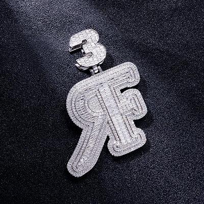 Custom S925 & VVS1 Baguette Moissanite Letter & Number Pendant