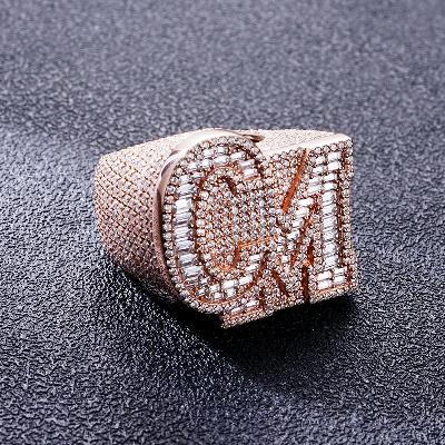 Custom S925 & VVS1 Baguette Moissanite Letter Ring Deposit