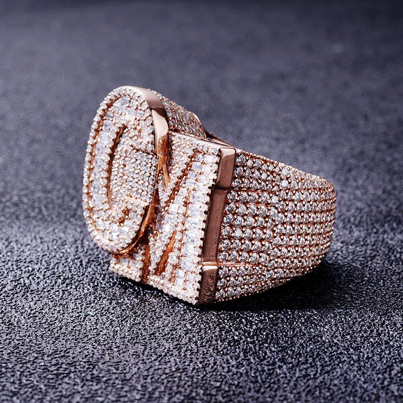 Custom S925 & VVS1 Baguette Moissanite Letter Ring Deposit