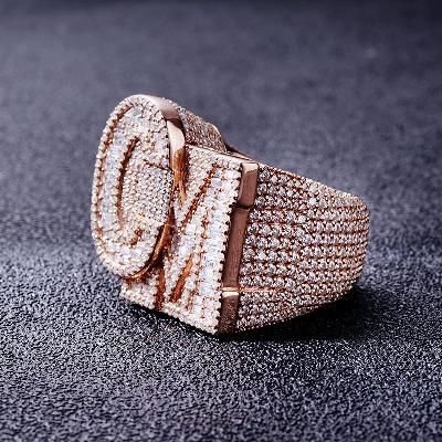 Custom S925 & VVS1 Baguette Moissanite Letter Ring Deposit
