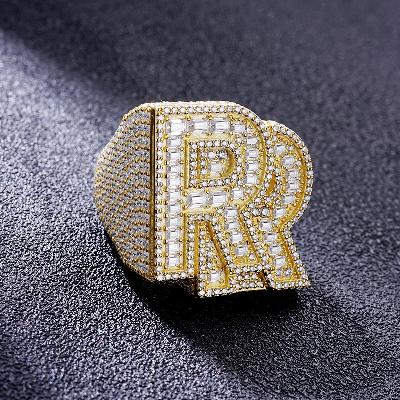 Custom S925 & VVS1 Baguette Moissanite Letter Ring Deposit
