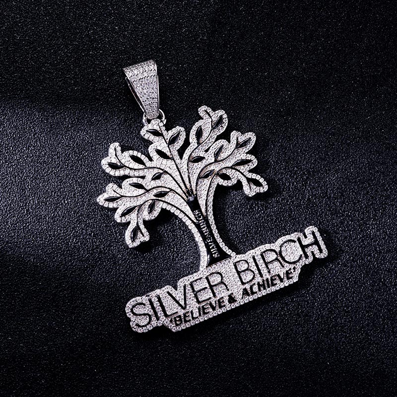Custom S925 & VVS1 Moissanite Unique Tree & Letter Pendant Deposit