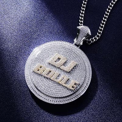 Custom S925 Iced Unique Rotatable Letter Pendant Deposit