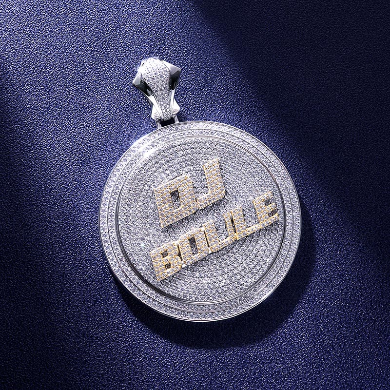 Custom S925 Iced Unique Rotatable Letter Pendant Deposit