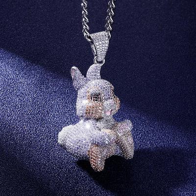 Custom S925 Iced Cartoon Rabbit Pendant Deposit