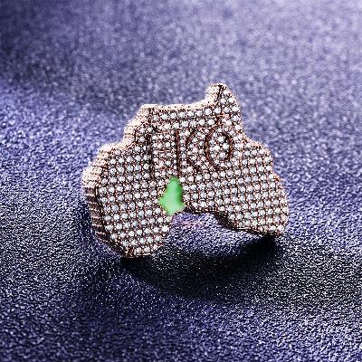 Custom S925 & VVS1 Moissanite State & Letter Ring Deposit