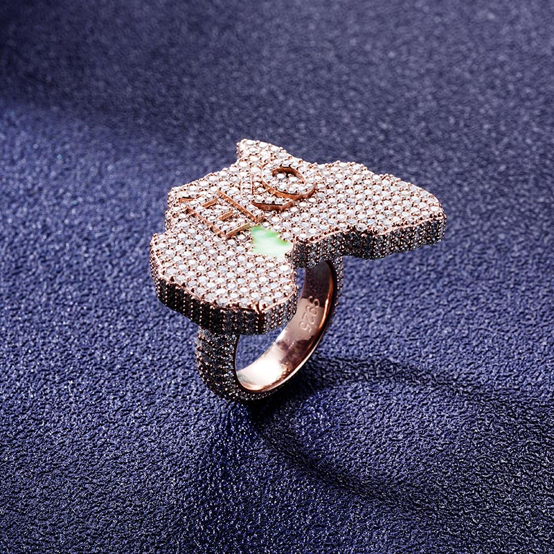 Custom S925 & VVS1 Moissanite State & Letter Ring Deposit