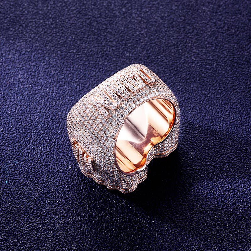 Custom S925 & VVS1 Baguette & Round Moissanite Letter Ring Deposit