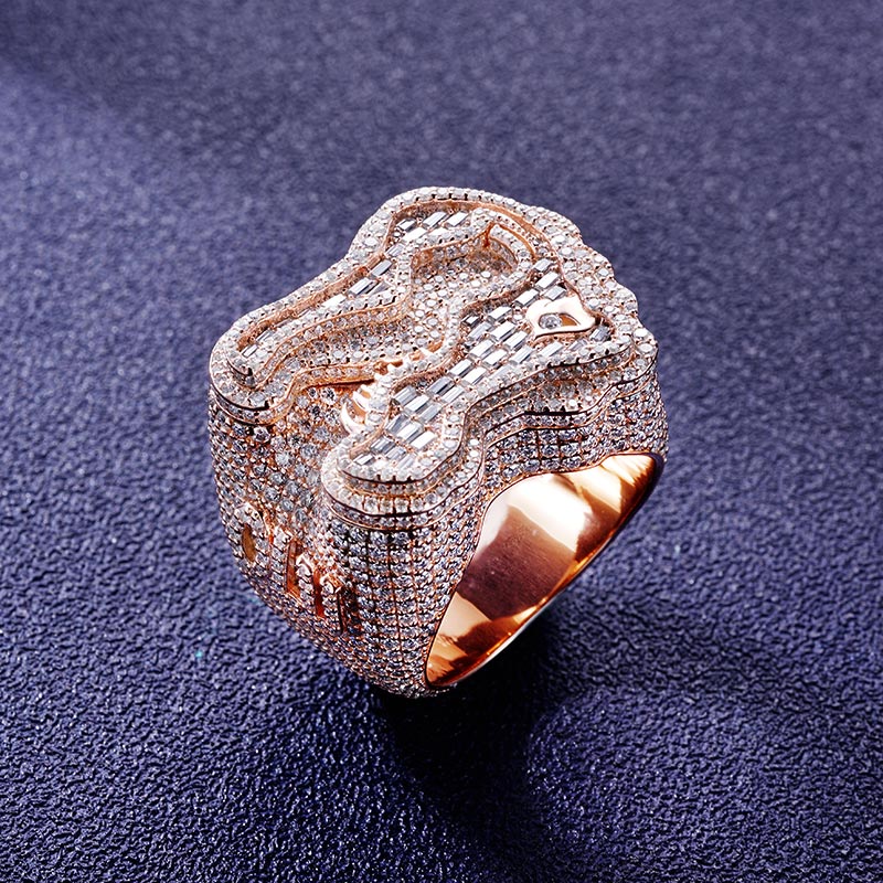 Custom S925 & VVS1 Baguette & Round Moissanite Letter Ring Deposit