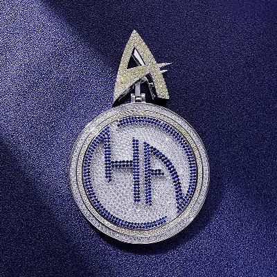 Custom S925 Iced Round Letter Pendant Deposit