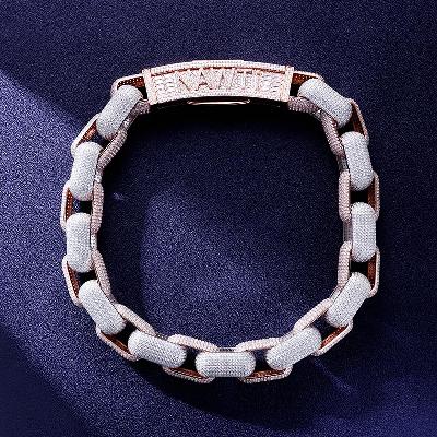Custom S925 & VVS1 Moissanite Two Tone Cuban Link Chain