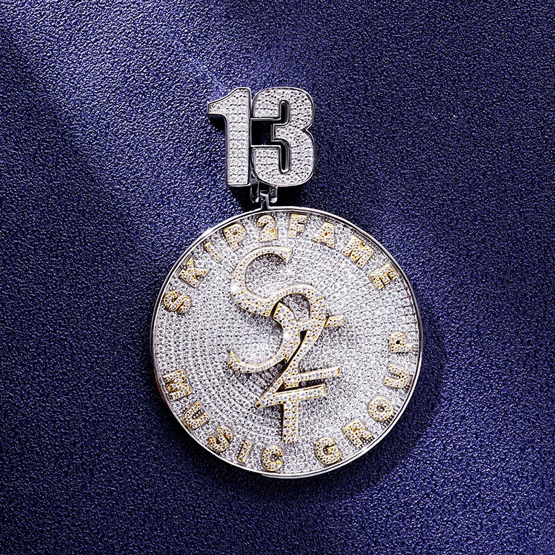 Custom S925 & VVS1 Moissanite Round Letter Pendant Deposit