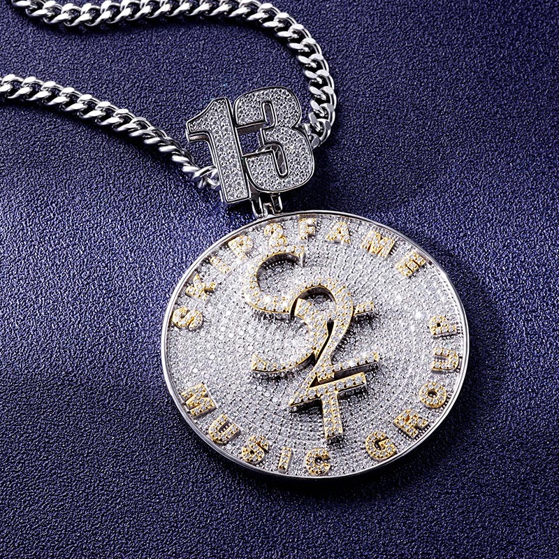 Custom S925 & VVS1 Moissanite Round Letter Pendant Deposit