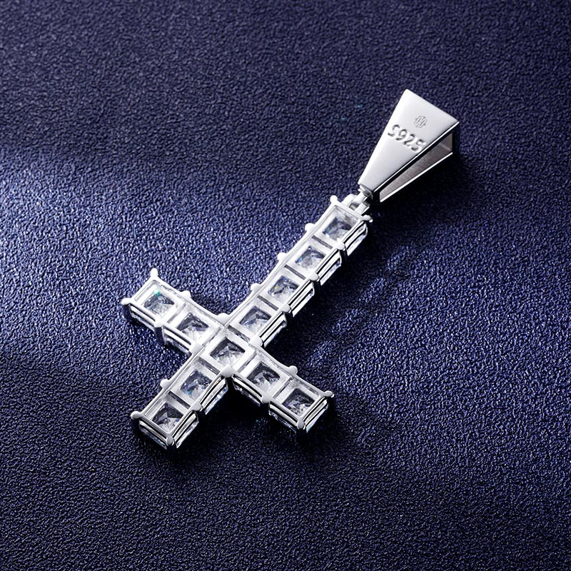 Custom S925 Iced Princess Cut Cross Pendant Deposit