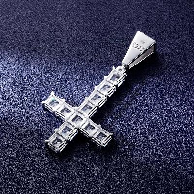 Custom S925 Iced Princess Cut Cross Pendant Deposit