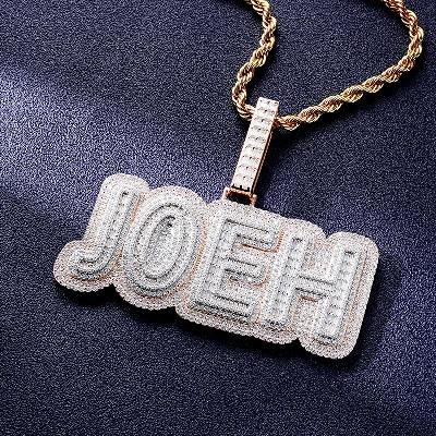 Custom S925 & VVS1 Baguette Moissanite Letter Pendant