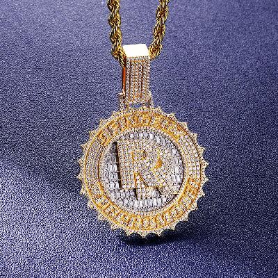 Custom S925 & VVS1 Baguette Moissanite Letter Pendant Deposit