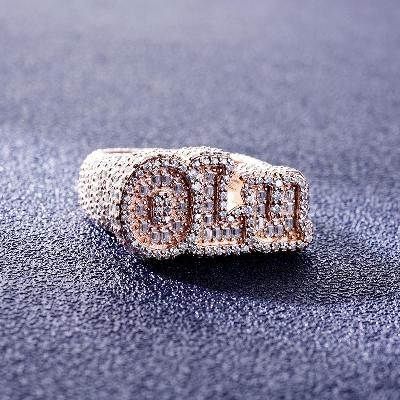 Custom S925 & VVS1 Baguette Moissanite Letter Ring Deposit