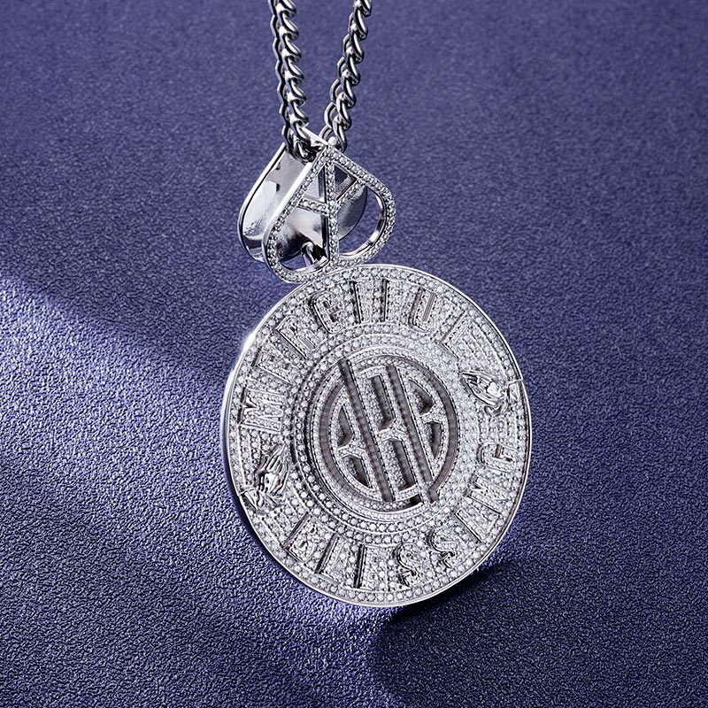 Custom S925 & VVS1 Moissanite Round Letter Pendant Deposit