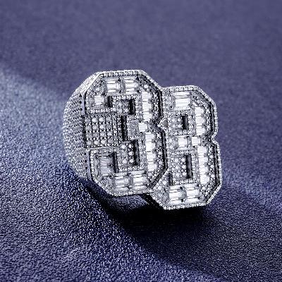 Custom S925 & VVS1 Baguette Moissanite Number Ring Deposit