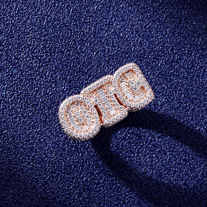 Custom S925 & VVS1 Baguette Moissanite Letter Ring Deposit
