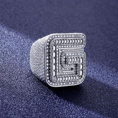 Custom S925 & VVS1 Baguette Moissanite Letter Ring Deposit