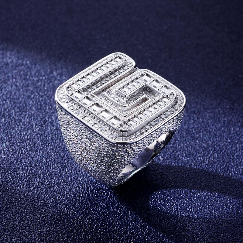 Custom S925 & VVS1 Baguette Moissanite Letter Ring Deposit