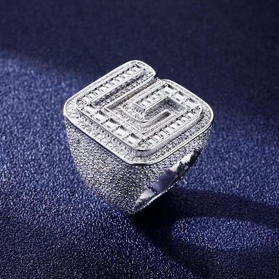 Custom S925 & VVS1 Baguette Moissanite Letter Ring Deposit