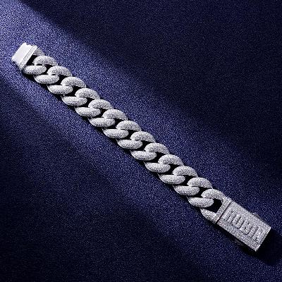 Custom S925 & VVS1 Moissanite Letter Cuban Link Bracelet
