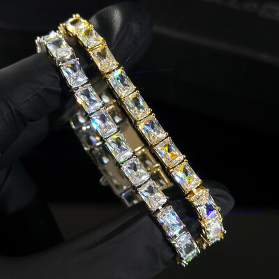 Iced 6mm Baguette Cut Tennis Bracelet