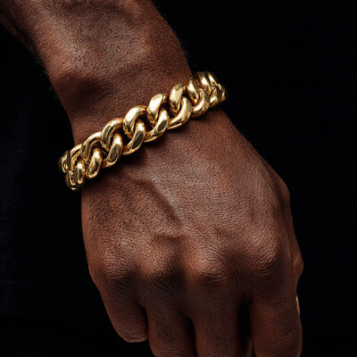 22mm Cuban Bracelet in 18K Gold
