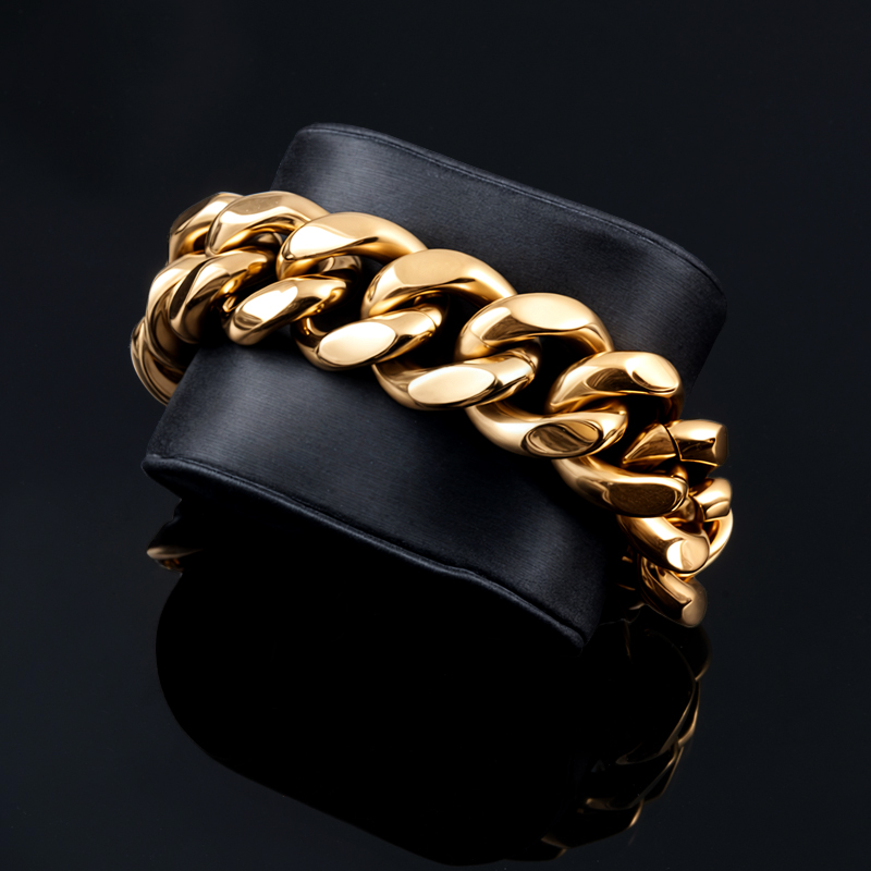 22mm Cuban Bracelet in 18K Gold