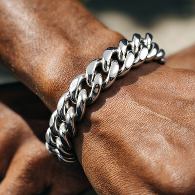 22mm Cuban Bracelet in 18K White Gold