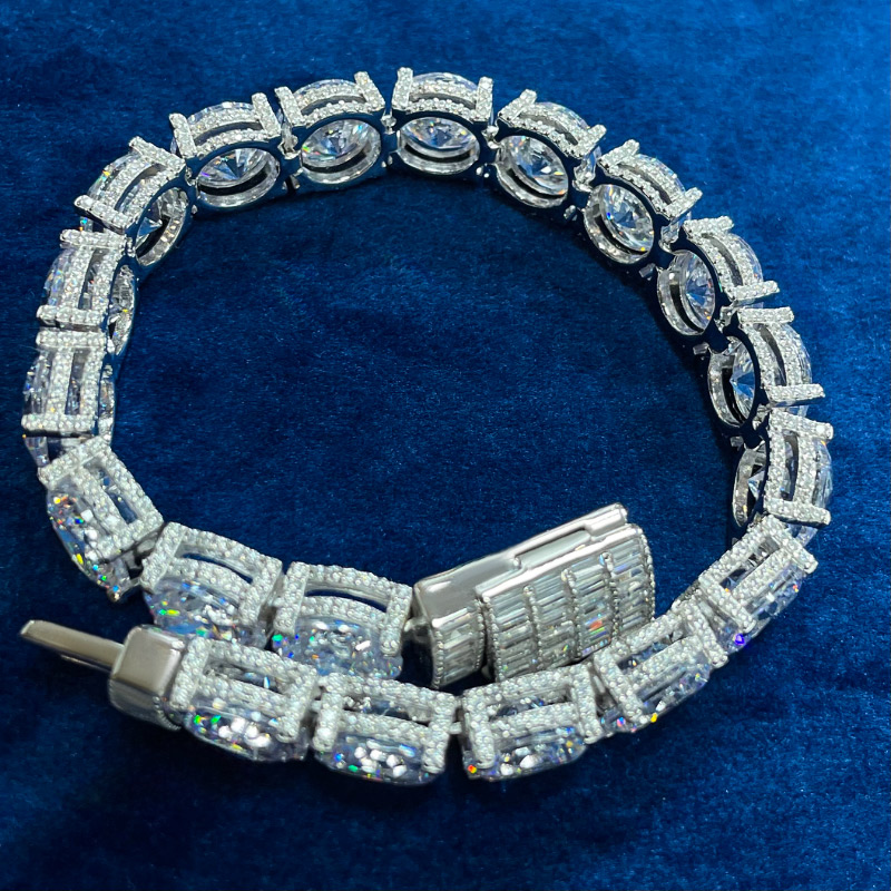 10mm Iced Out Side with Diamonds Tennis Bracelet
