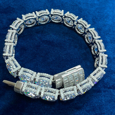 10mm Iced Out Side with Diamonds Tennis Bracelet