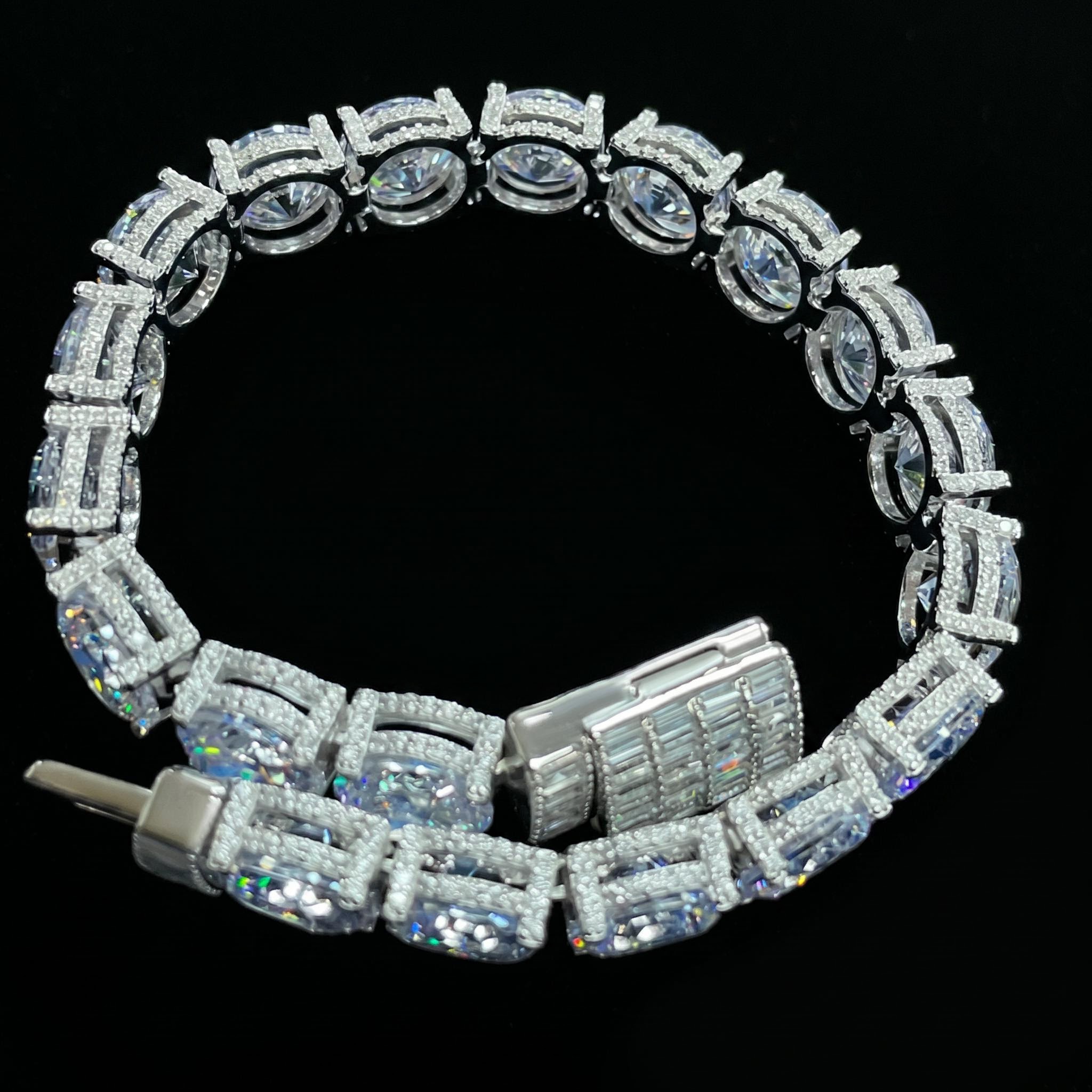 10mm Iced Out Side with Diamonds Tennis Bracelet