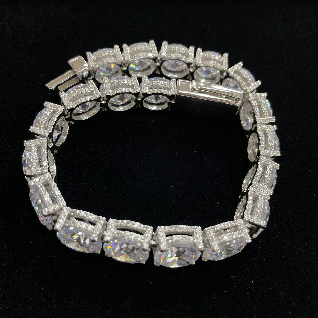 10mm Iced Out Side with Diamonds Tennis Bracelet