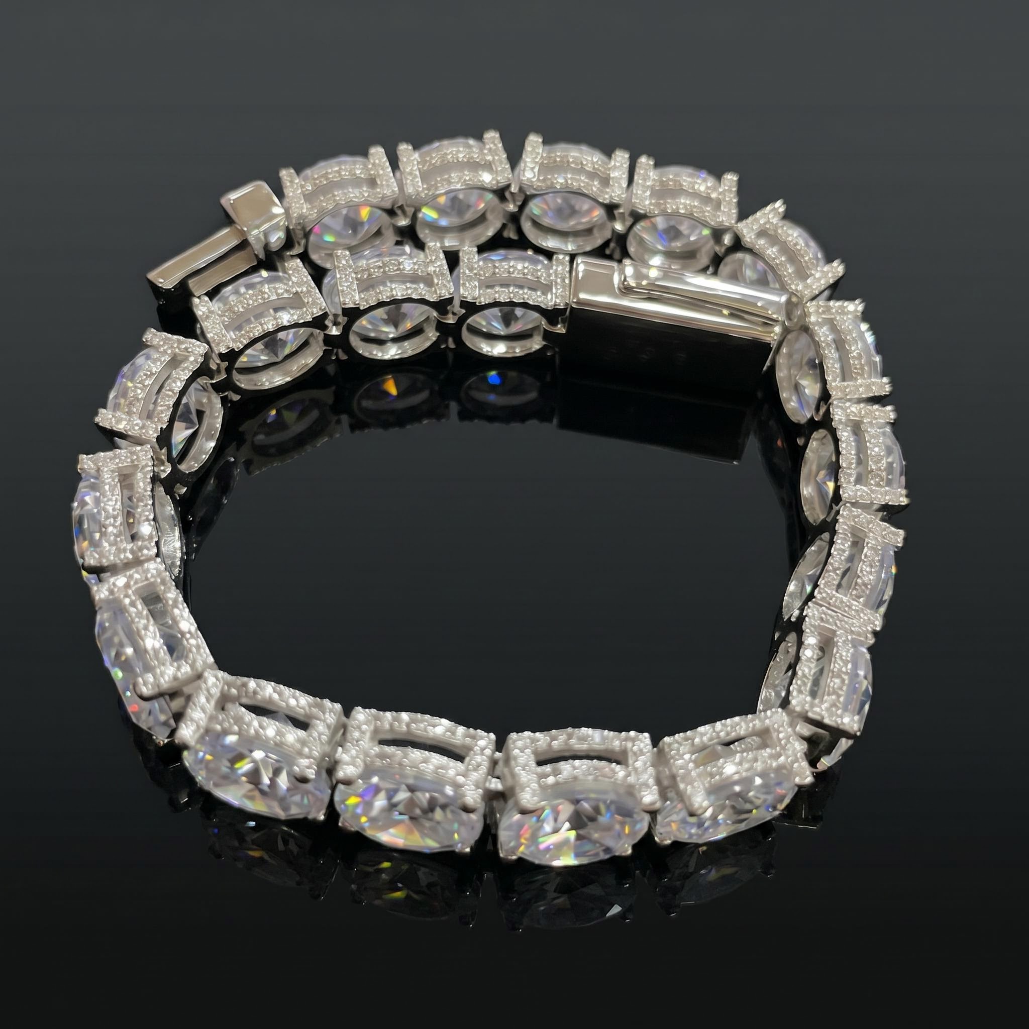 10mm Iced Out Side with Diamonds Tennis Bracelet