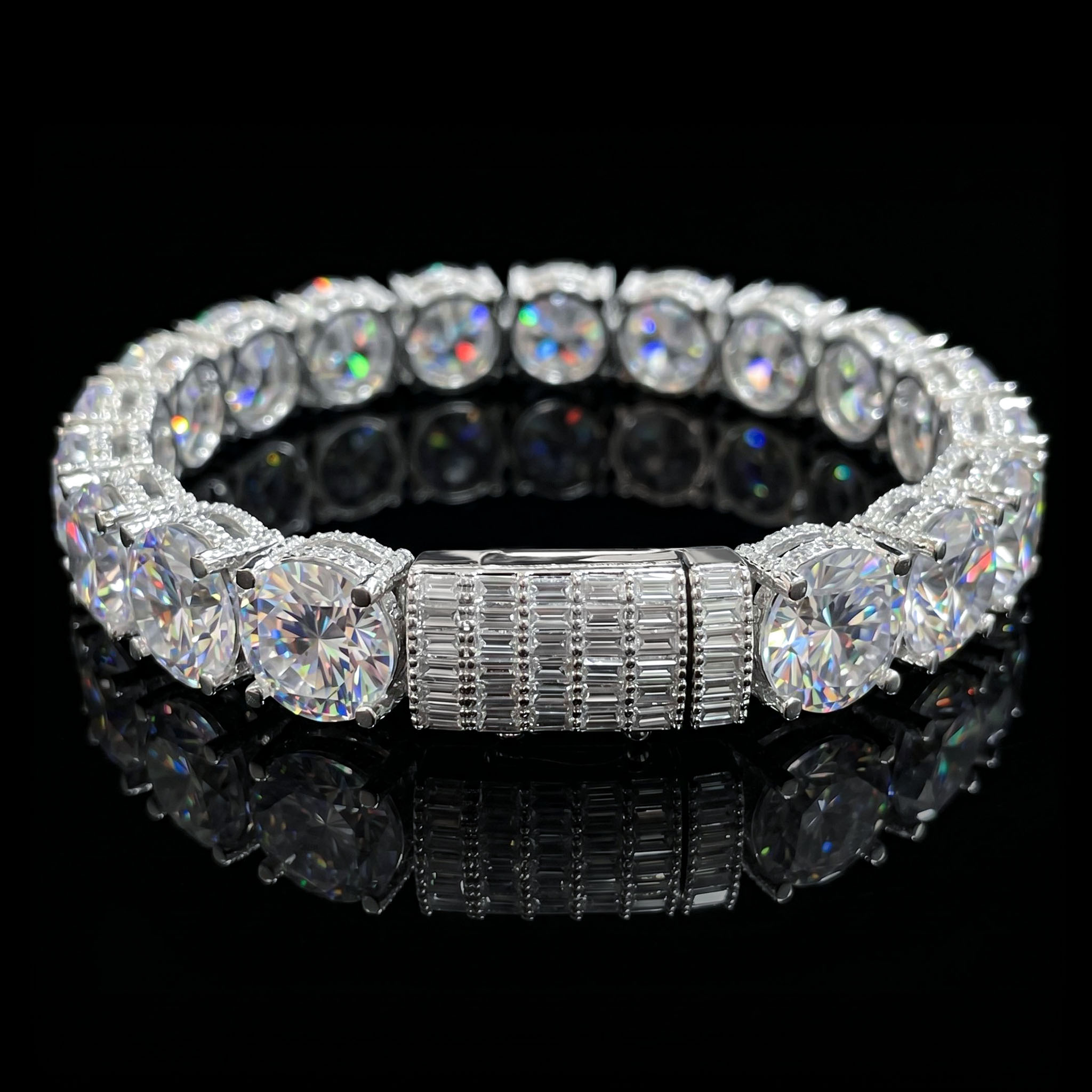 10mm Iced Out Side with Diamonds Tennis Bracelet 10mm Iced Out Side with Diamonds Tennis Bracelet