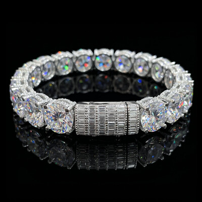 10mm Iced Out Side with Diamonds Tennis Bracelet