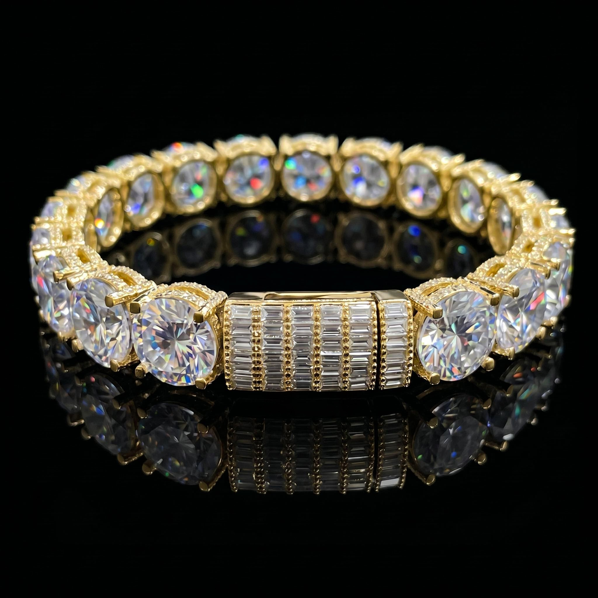 10mm Iced Out Side with Diamonds Tennis Bracelet 10mm Iced Out Side with Diamonds Tennis Bracelet