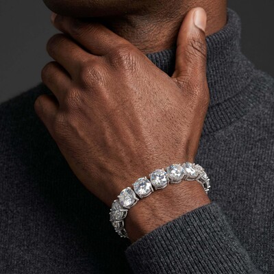 10mm Iced Out Side with Diamonds Tennis Bracelet