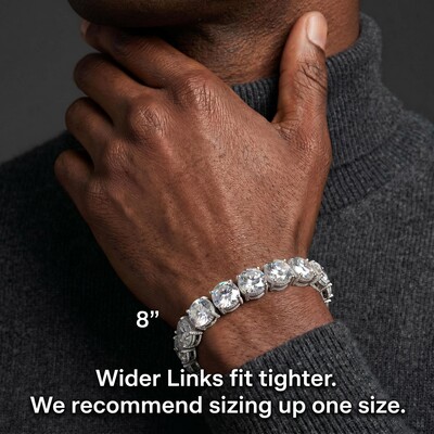 10mm Iced Out Side with Diamonds Tennis Bracelet