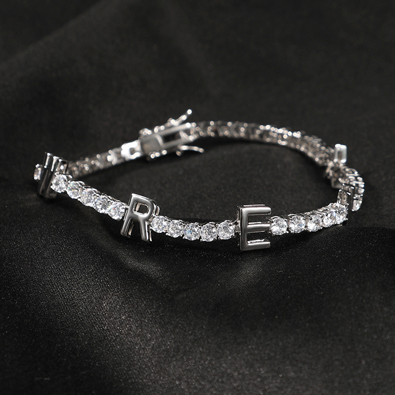 Custom Name 3mm Tennis Bracelet Custom Name 3mm Tennis Bracelet