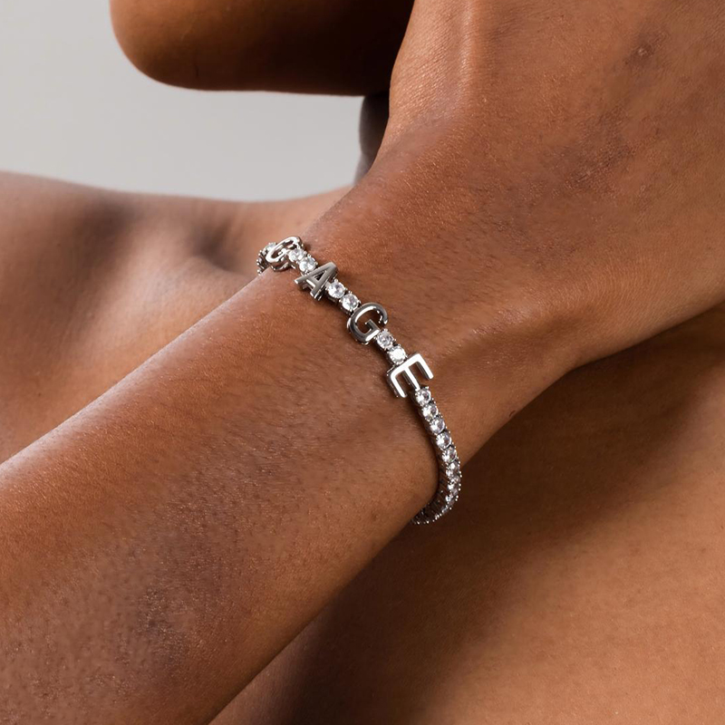 Custom Name 3mm Tennis Bracelet Custom Name 3mm Tennis Bracelet