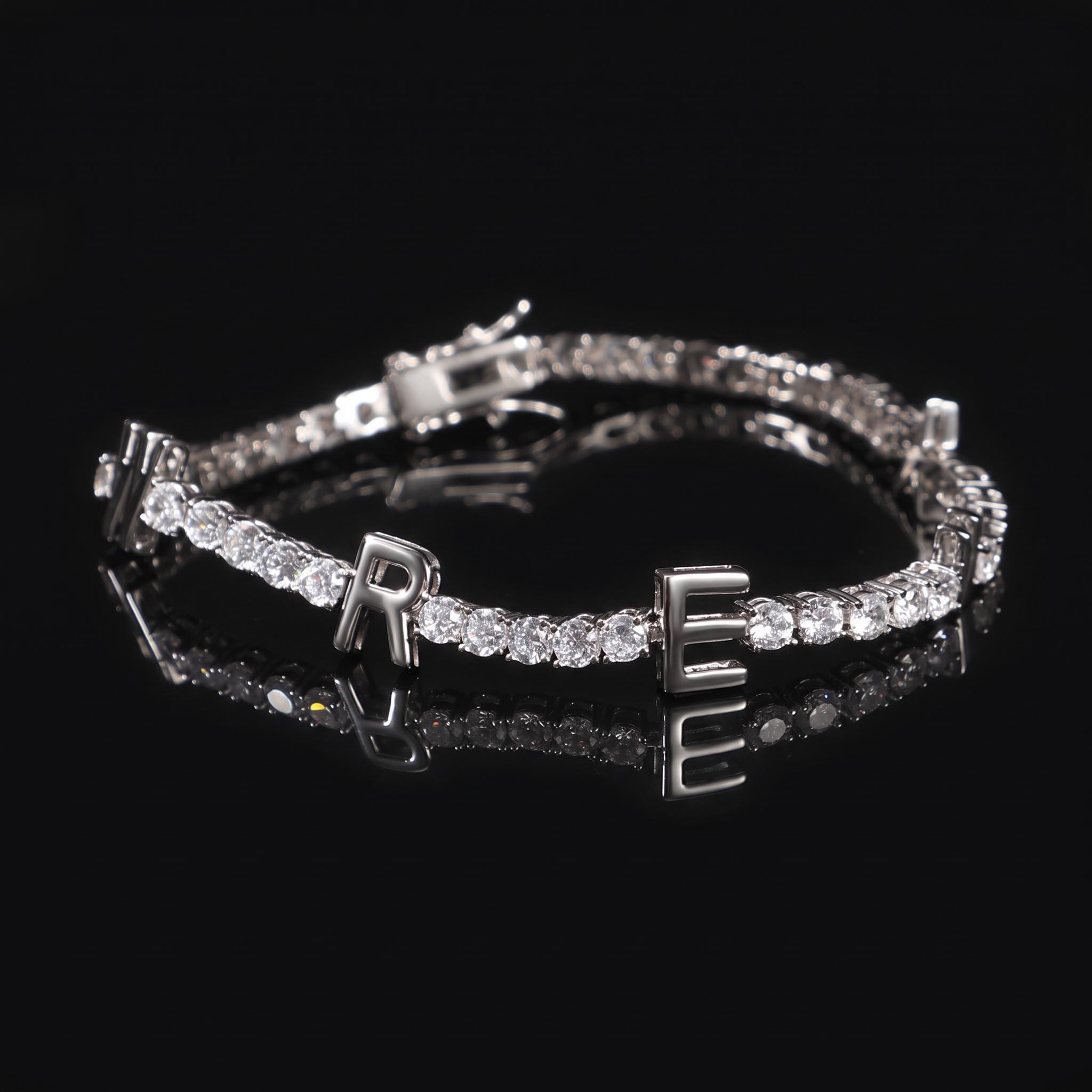 Custom Name 3mm Tennis Bracelet Custom Name 3mm Tennis Bracelet
