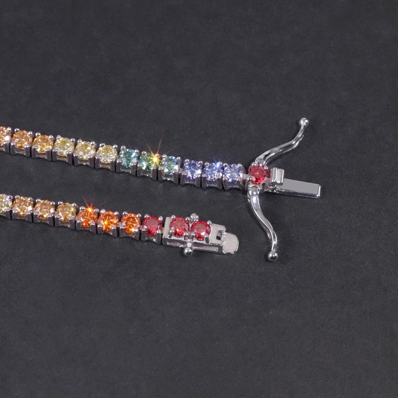 3mm/4mm/5mm S925 & Moissanite Colorful Tennis Bracelet