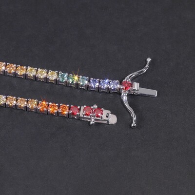 3mm/4mm/5mm S925 & Moissanite Colorful Tennis Bracelet