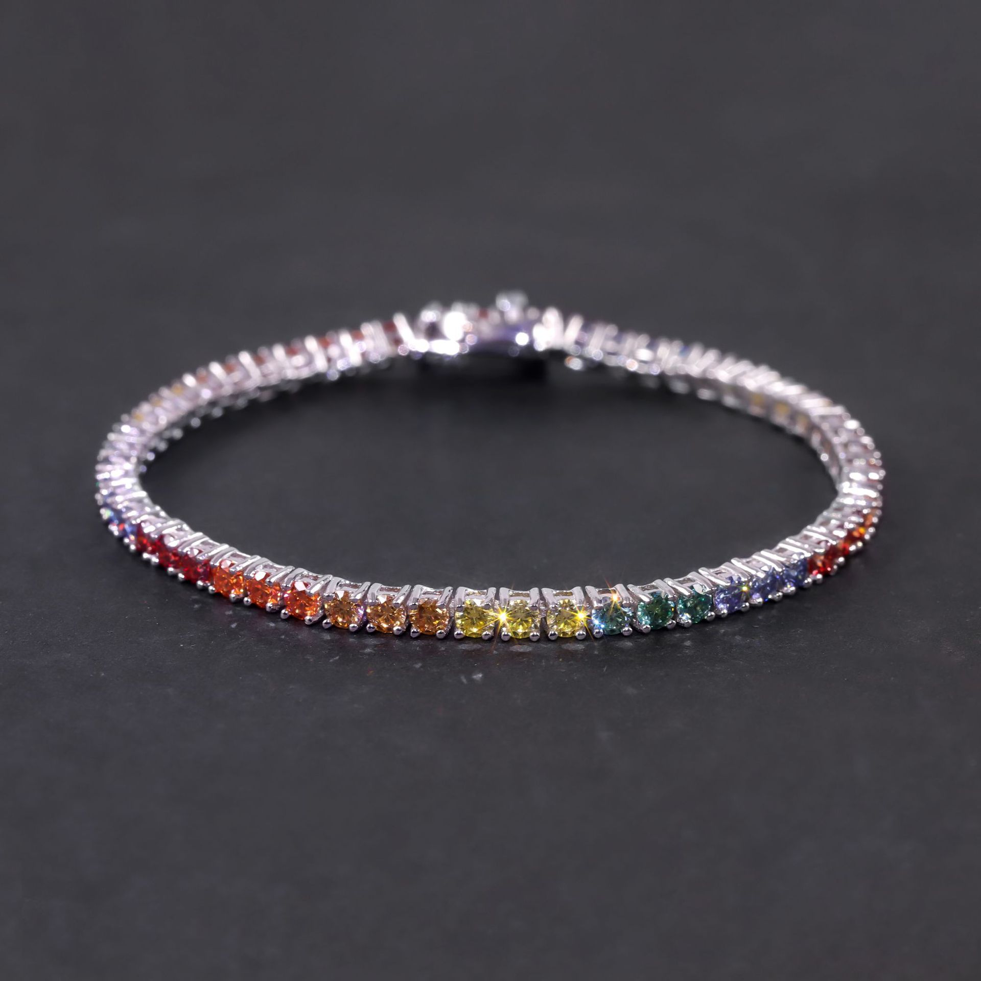 3mm/4mm/5mm S925 & Moissanite Colorful Tennis Bracelet